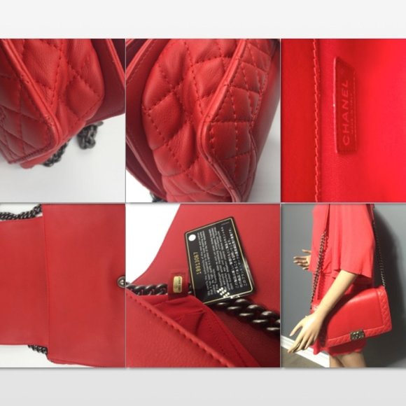 Authentic Chanel  Lambskin Medium Boy Reverso Flap - Picture 6 of 10